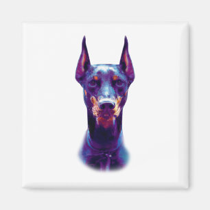 Aimant Aquarelle Doberman Pinscher