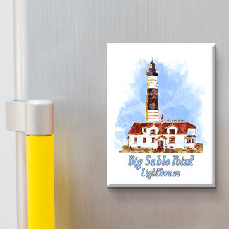 Aimant Aquarelle du phare de Big Sable Point - Michigan