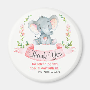 Aimant Aquarelle Elephant fille Merci