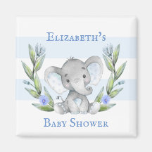 Aquarelle Elephant verdure Baby shower garçon