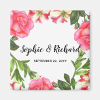 Aquarelle Fleurs roses Illustration de couronne