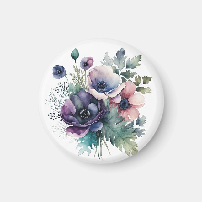 Aimant Aquarelle florale  (Devant)