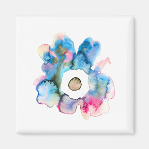 Aimant Aquarelle florale dessinée main art abstrait