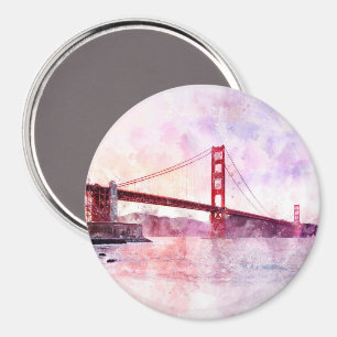 Aimant Aquarelle Golden Gate Bridge à San Francisco