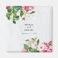 Aquarelle Magnolia Fleurs Mariage Faveur