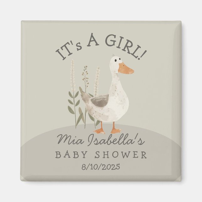 Aimant Aquarelle mignonne Baby shower d'oie Favoriser l'a (Devant)