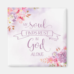 Aimant Aquarelle Mon Âme Trouve Le Repos, Ps 62:1