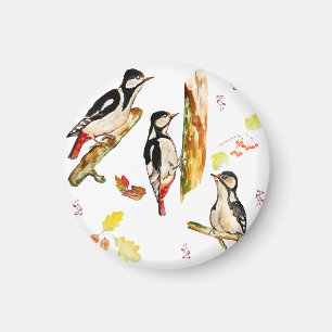 Aimant Aquarelle motif avec oiseaux pic