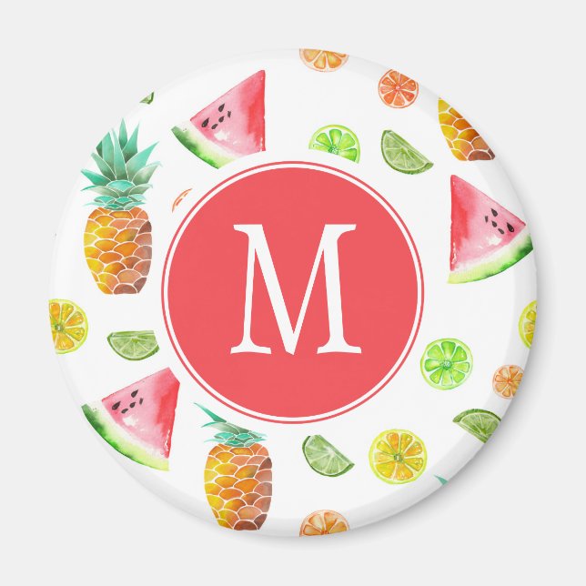 Aimant Aquarelle Motif de fruits en conserve (Devant)