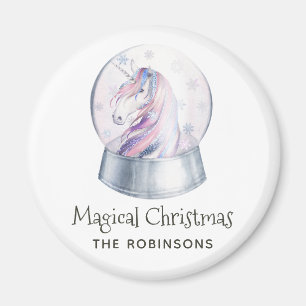 Aimant Aquarelle Parties scintillant Unicorn hiver vacanc