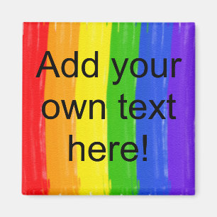 Aimant Aquarelle personnalisable Arc-en-ciel