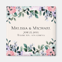 Aquarelle rose et violet Mariage à la frontière fl