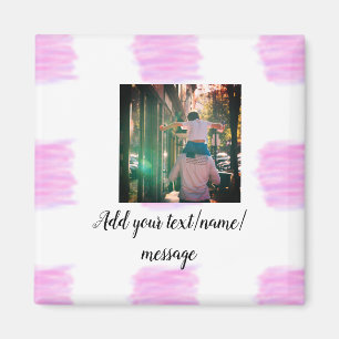 Aimant Aquarelle rose violet père fils papa ajouter l'ima