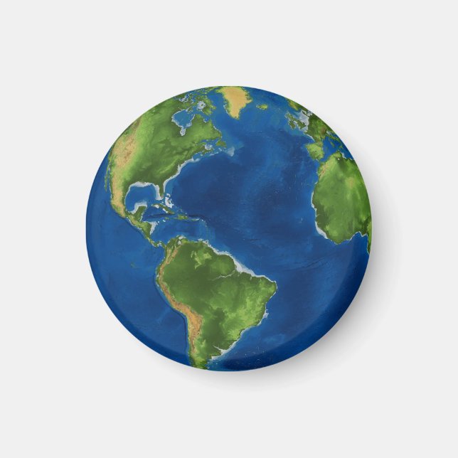 Aimant Aquarelle Terre géographie drôle illusion 3D (Devant)