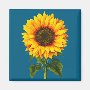 Aimant Aquarelle tournesol jaune jardin botanique été