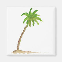 Aquarelle Tropical Beach Palm Tree