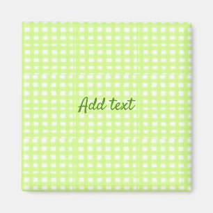 Aimant Aquarelle vert plaid ginham personnalisé ajouter t