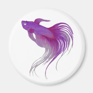 Aimant Aquarelle violette Betta Fish
