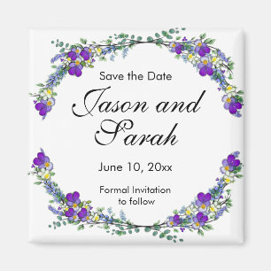 Aimant Aquarelle violette Lavender Eucalyptus