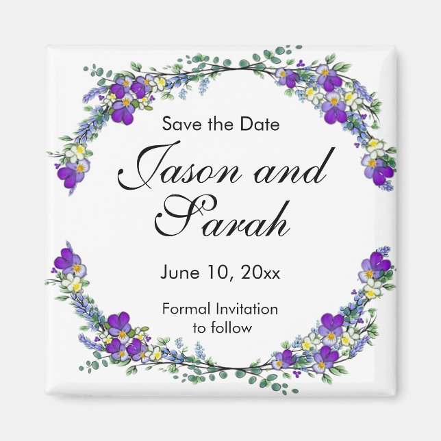 Aimant Aquarelle violette Lavender Eucalyptus (Devant)