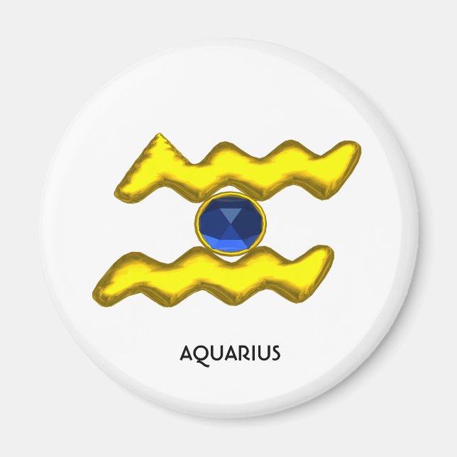 AIMANT AQUARIUS /GOLD ZODIAC BIJOU D'ANNIVERSAIRE (Devant)