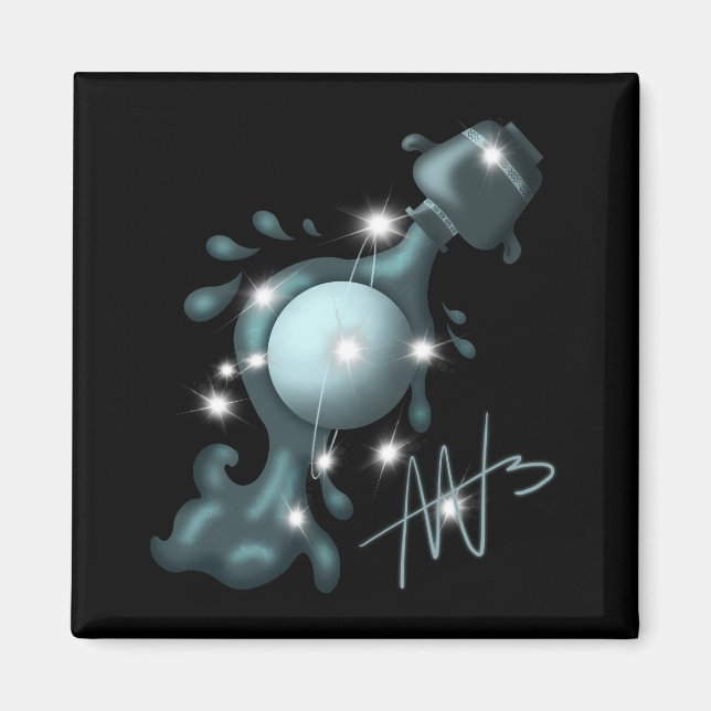 Aimant Aquarius Uranus Zodiac cosmique (Devant)