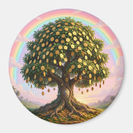 Aimant arbre à argent avec arc-en-ciel