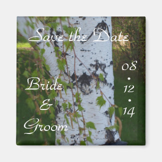 Aimant Arbre à bouleau Mariage d'été Enregistrer la date