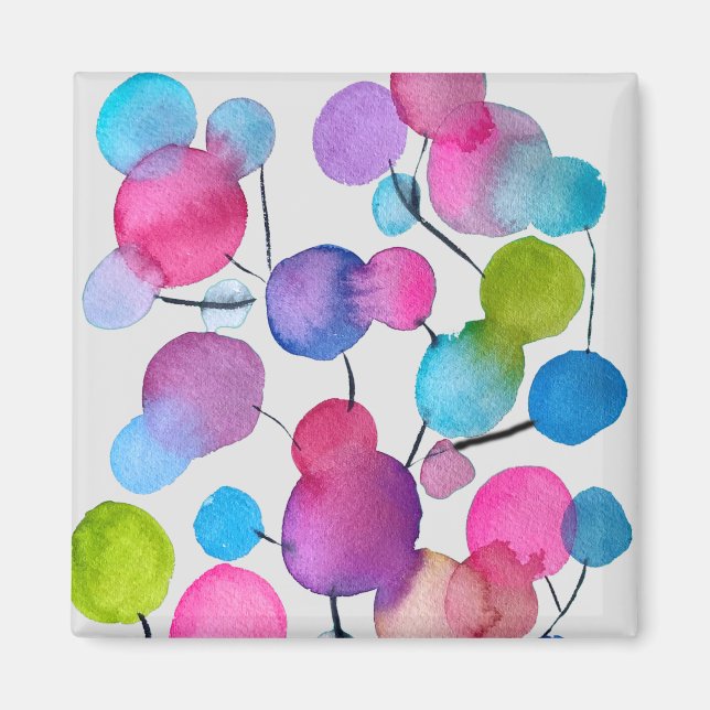 Aimant Arbre d'art abstrait rose mignon (Devant)