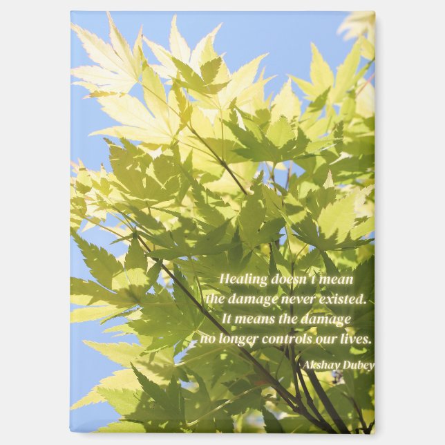 Aimant arbre de guérison, citation inspirante - (Recto)