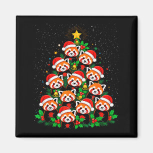 Aimant Arbre de Noël Animal Chapeau de Père Noël Panda Ro
