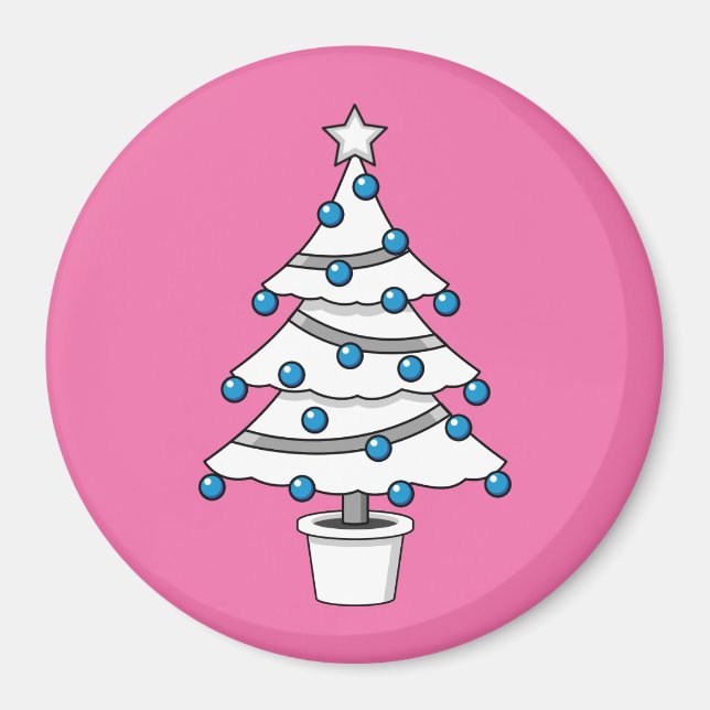 Aimant Arbre de Noël blanc (Devant)