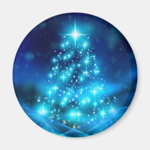 Aimant Arbre de Noël bleu électrique moderne avec lumière