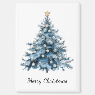 Aimant Arbre de Noël bleu hiver Gold Star