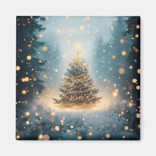 Aimant Arbre de Noël de la Forêt enneigée Magique d'Hiver