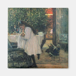 Aimant Arbre de Noël Fille et bébé Art Vintage