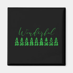 Aimant Arbre de Noël merveilleux Tygraphie verte