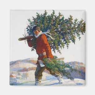 Aimant Arbre de Noël   N.C. Wyeth