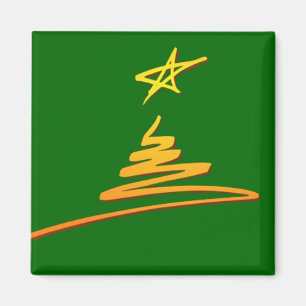 Aimant Arbre de Noël or sur l'aimant vert