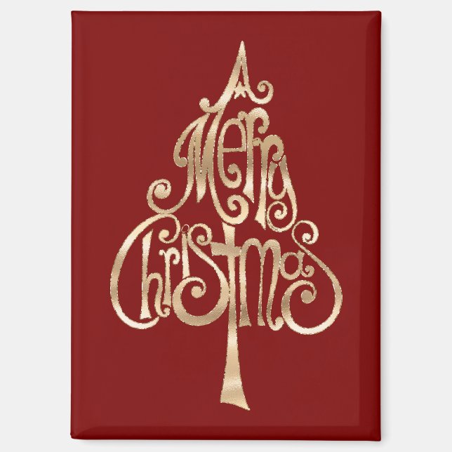 Aimant Arbre de Noël rouge (Recto)