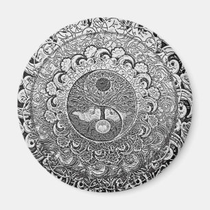 Aimant Arbre de Yin Yang de la vie dans les couleurs