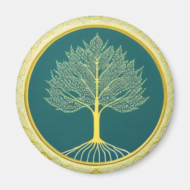Aimant Arbre jaune de l'aimant du cercle vital (Devant)