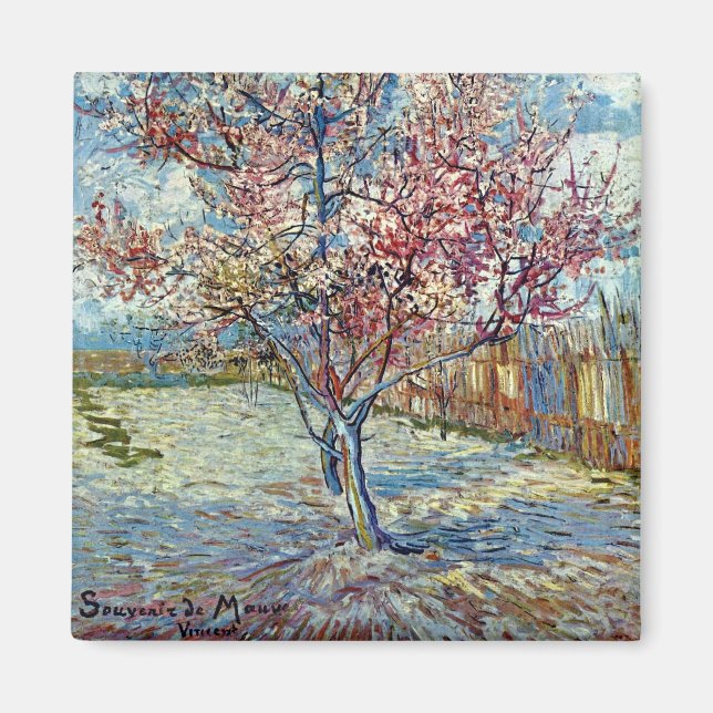 Aimant Arbre rose à prés (F394) Van Gogh Art (Devant)