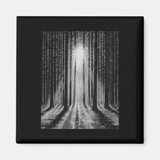 Aimant Arbres de grunge de forêt foncée effrayant Hallowe