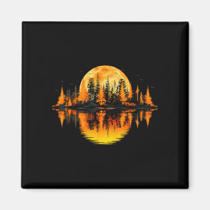 Aimant Arbres de nature rétro réflexion forêt de coucher