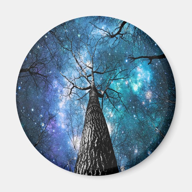 Aimant Arbres noirs tombant des étoiles (Devant)