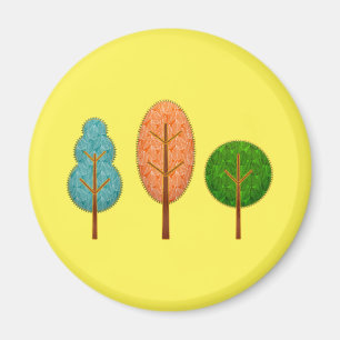 Aimant Arbres verts Turquoises orangés avec des pointes 
