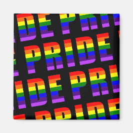 Aimant Arc en arc-en-ciel - Art sur couleur noire personn