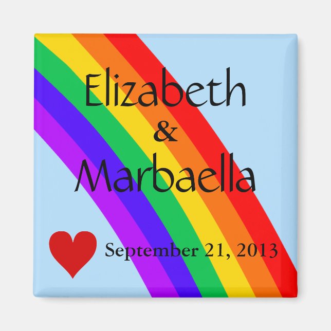 Aimant Arc en ciel et coeur (Devant)