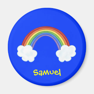 Aimant Arc en ciel et nuages Cadeau de nom personnalisé